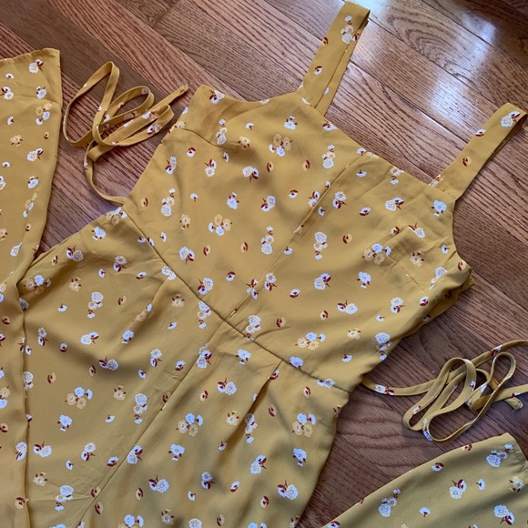 Blue Rain Francesca Flowered Yellow Jumpsuit - Picture 7 of 11